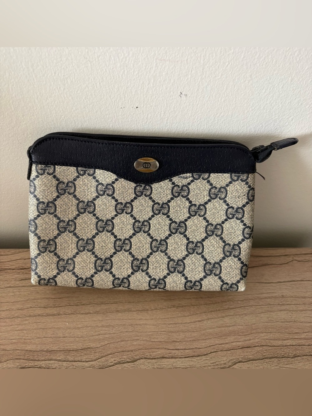 Gucci vintage Navy Blue GG Bag Pouch